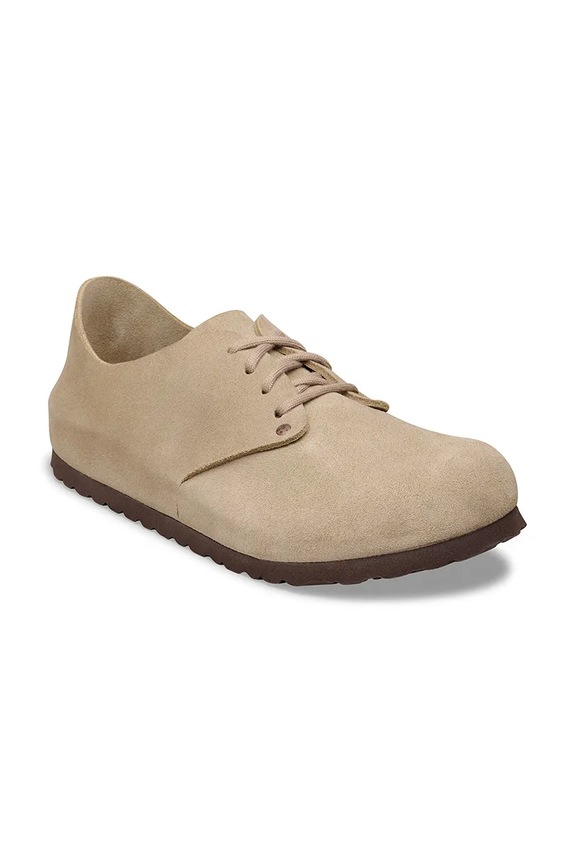 Birkenstock Maine Polobotky na plochém podpatku semišové 1031698 béžová SS26