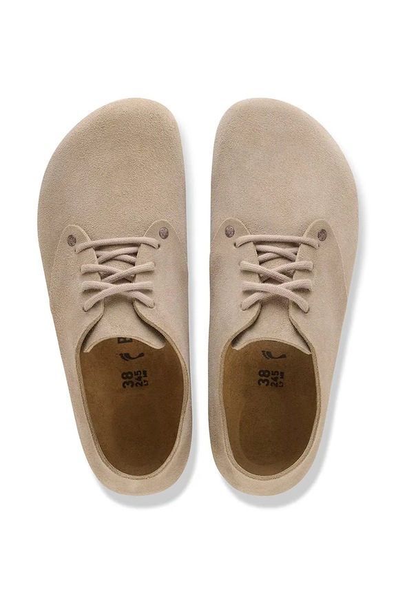 Birkenstock Maine półbuty na płaskim obcasie zamszowe 1031698 beżowy