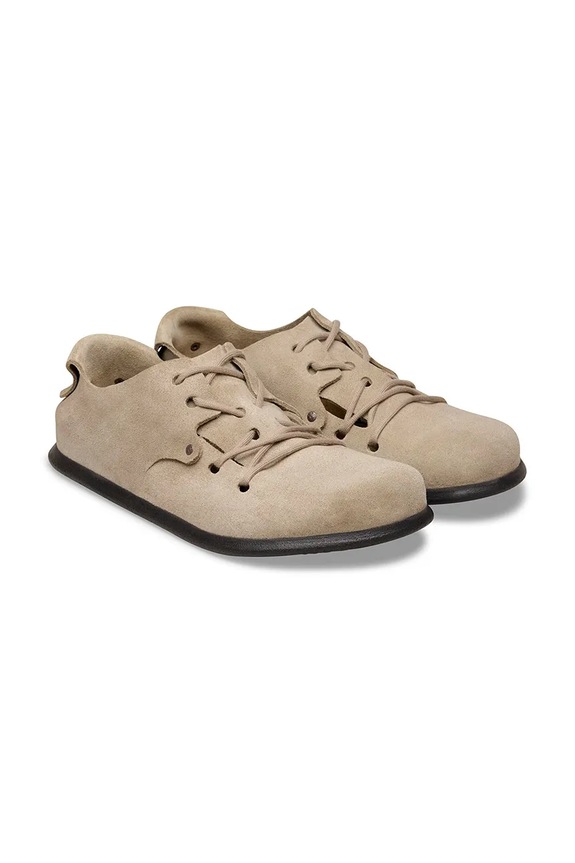 Încălțăminte Birkenstock Montana pantofi cu toc plat pentru bărbați piele întoarsă 1010515 bej