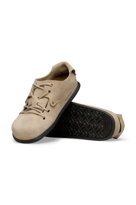 Birkenstock Montana pantofi cu toc plat pentru bărbați piele întoarsă 1010515 bej