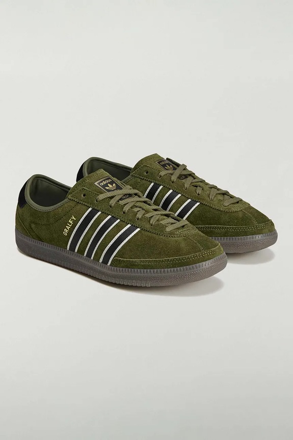adidas Originals GRALFY x SPZL sneakers pentru bărbați din piele întoarsă KK4203 verde SS26