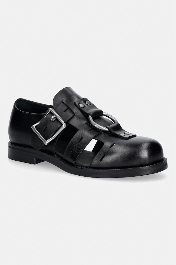 Martine Rose Bondage Belt сандали мъжки от кожа черен 1062LP23001
