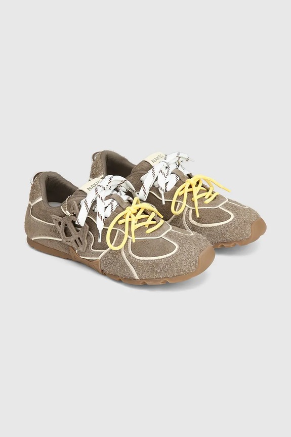 Naked Wolfe sneakers pentru bărbați din piele Ace.Taupe maro SS26