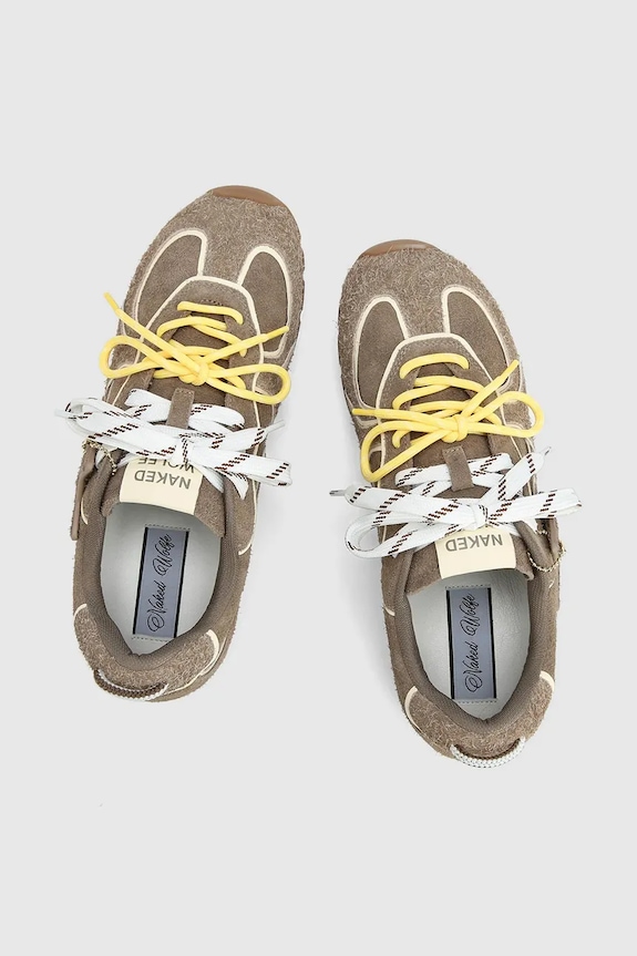 Naked Wolfe sneakers pentru bărbați din piele maro Ace.Taupe