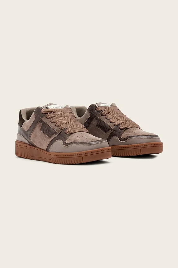 AllSaints Regan Plus Low Top sneakersy męskie skórzane M055FE brązowy SS26
