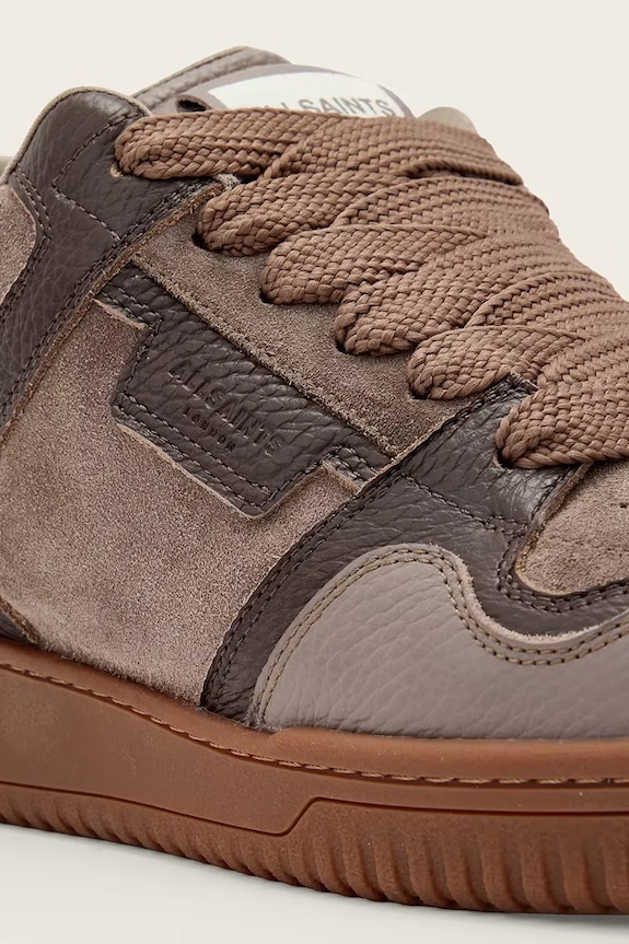 AllSaints Regan Plus Low Top sneakersy męskie skórzane brązowy M055FE