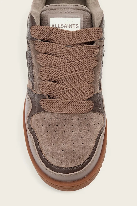 AllSaints Regan Plus Low Top sneakersy męskie skórzane M055FE brązowy