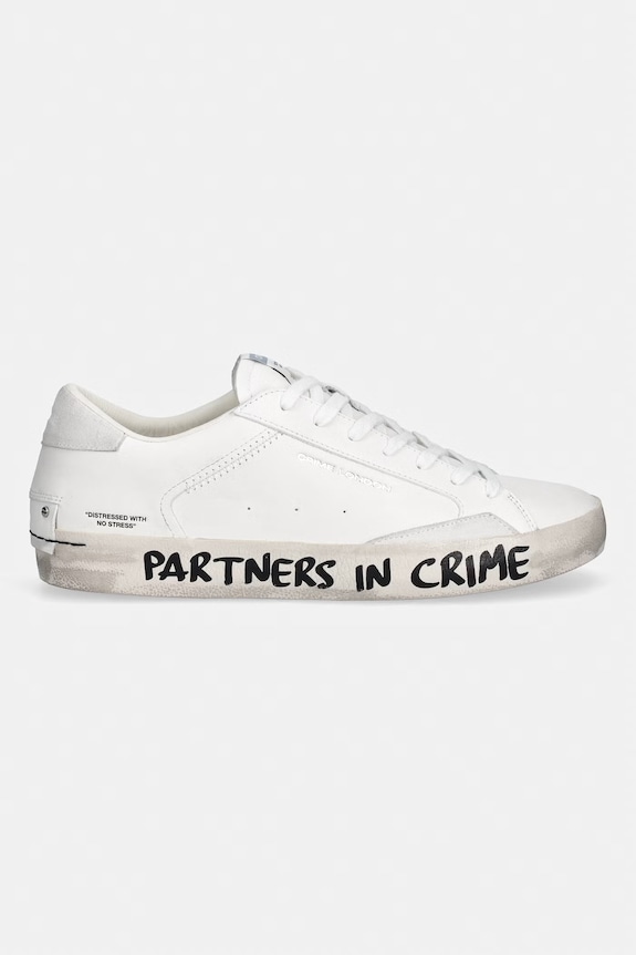 Crime London DISTRESSED tenisice za muškarce kožne 16017PP5.10 bijela SS26