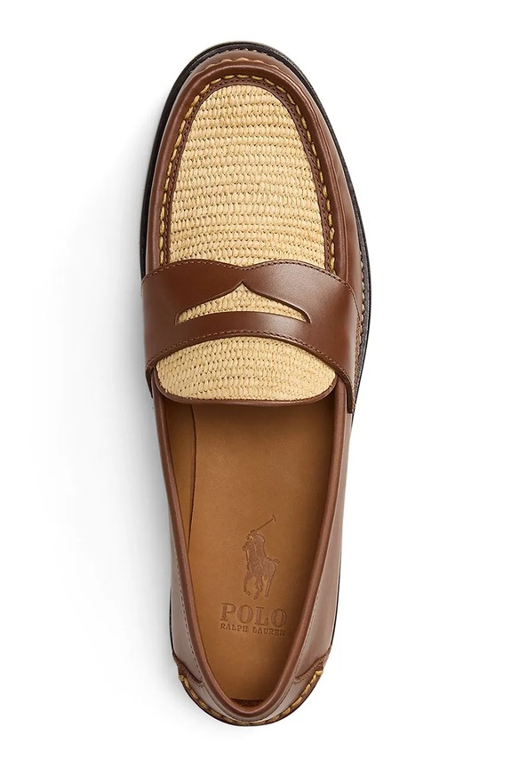 Boty Polo Ralph Lauren mokasíny pánské kožené Alston Penny 803P07642001.200 hnědá