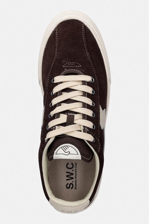 Stepney Workers Club DELLOW S-STRIKE SUEDE sneakersy męskie skórzane brązowy YA25215