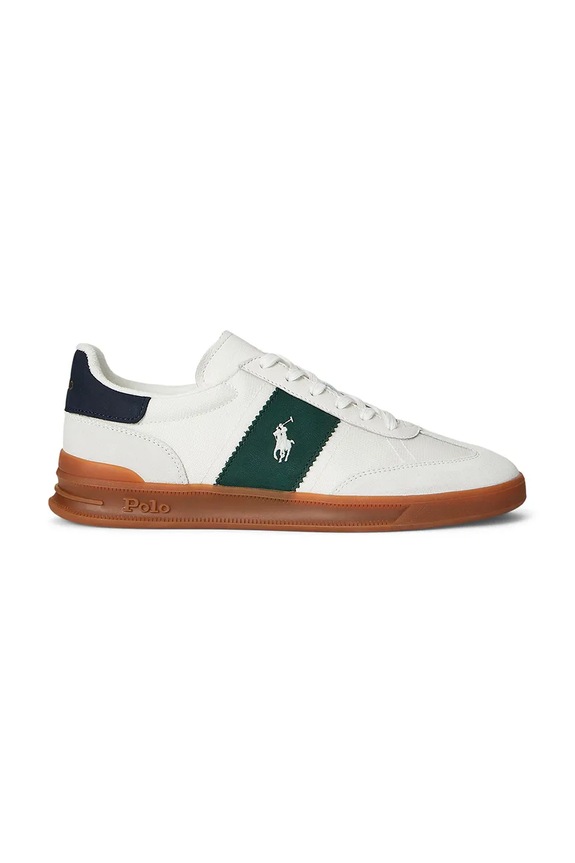 Sneakers Polo Ralph Lauren Hrt Aera Pp δέρμα σαμουά λευκό 809P01616003.999