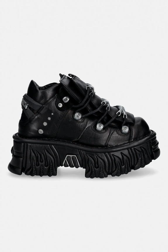 New Rock sneakersy skórzane ITALI NEGRO, NOMADA NEGRO M.106.S71 czarny SS26