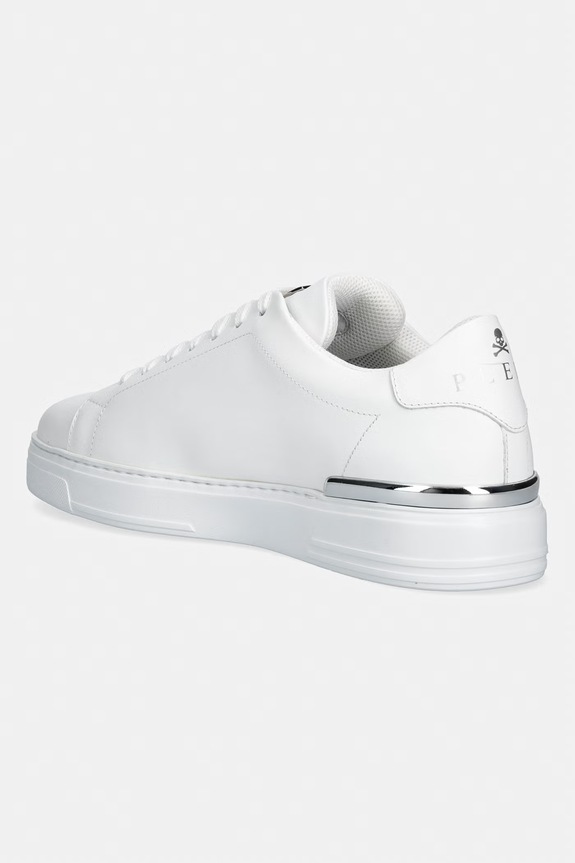 Παπούτσια Δερμάτινα sneakers Philipp Plein Leather Lo-Top Hexagon USC0379.PLE075N.01 λευκό