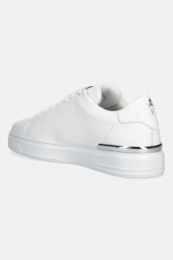 Παπούτσια Δερμάτινα sneakers Philipp Plein Leather Lo-Top Hexagon USC0379.PLE075N.01 λευκό