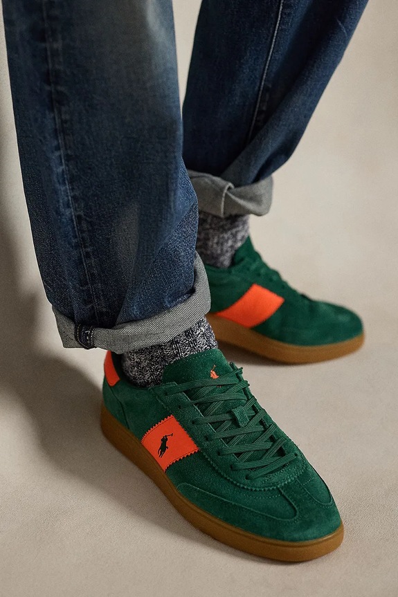 Polo Ralph Lauren sneakers in camoscio Bedford Pp 809P07172002.300 verde