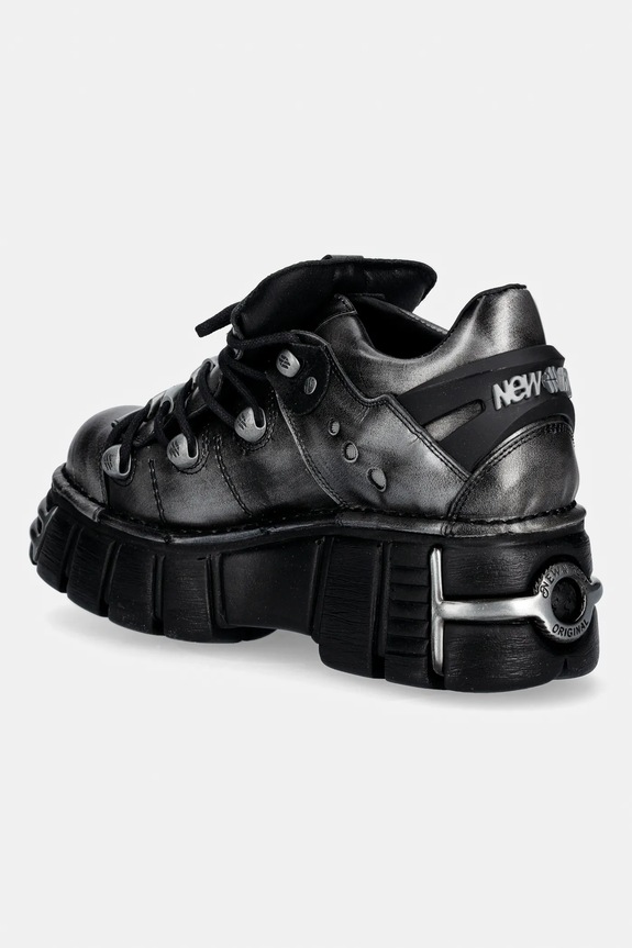 Взуття Шкіряні туфлі New Rock PULIK ACERO, TOWER NEGRO ACERO + lateral + M.120N.C76 сірий