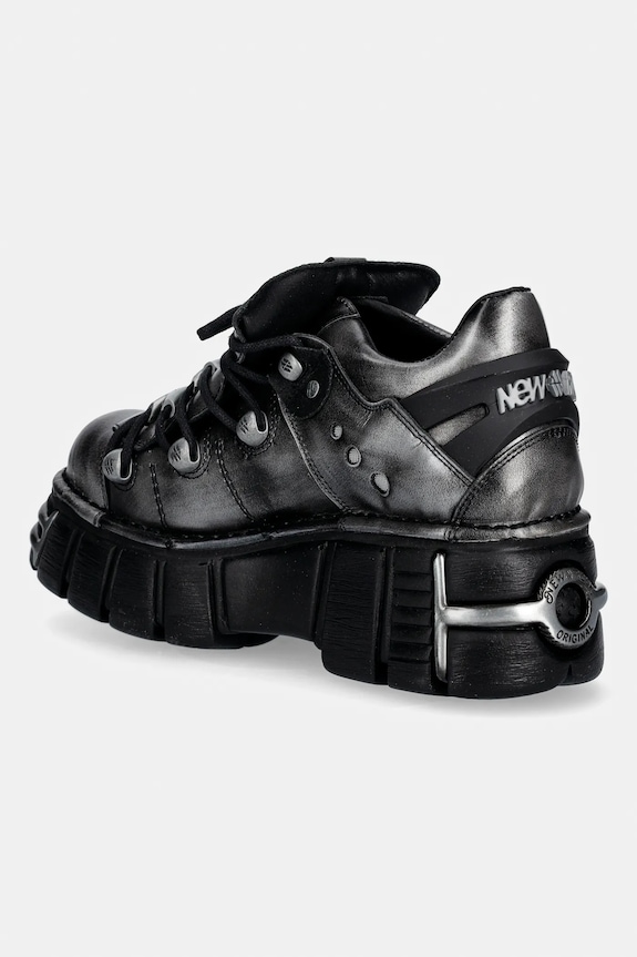 Взуття Шкіряні туфлі New Rock PULIK ACERO, TOWER NEGRO ACERO + lateral + M.120N.C76 сірий