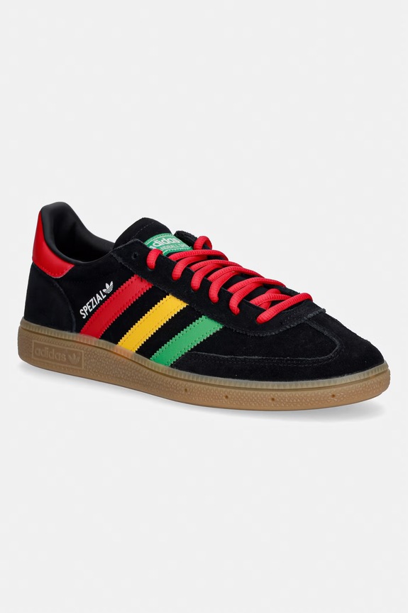 Kožené tenisky adidas Performance HANDBALL SPEZIAL plochá černá HQ9437