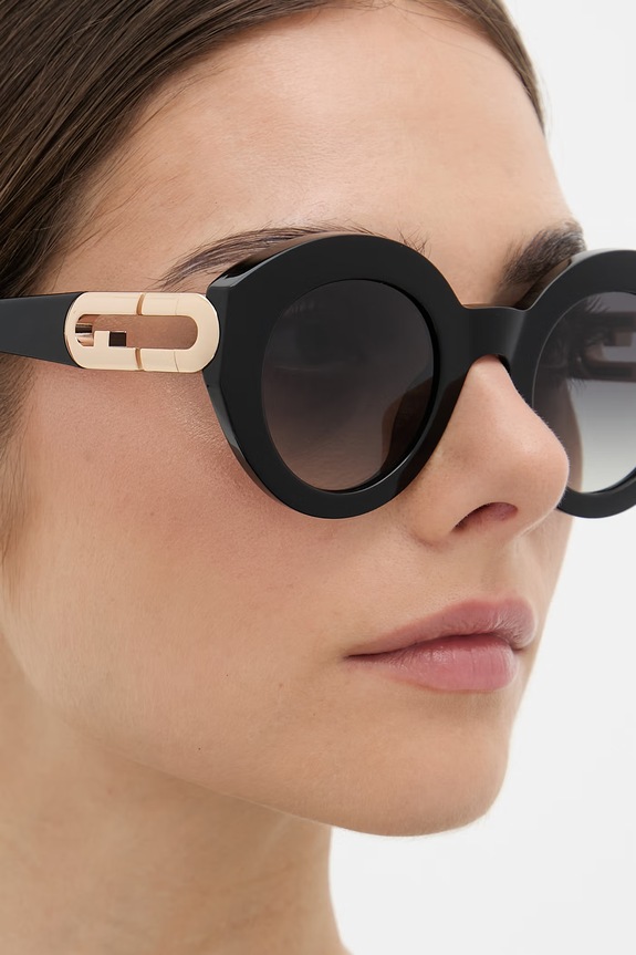 Akcesoria Furla okulary przeciwsłoneczne okrągłe damskie WD00157.A.0116.O6000 czarny