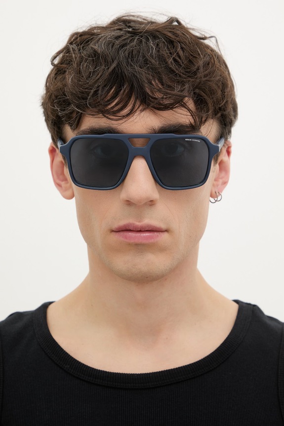 Armani Exchange okulary przeciwsłoneczne pilotki męskie 0AX4166SU granatowy SS26