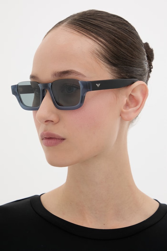 Akcesoria Emporio Armani okulary przeciwsłoneczne kwadratowe 0EA4268U niebieski