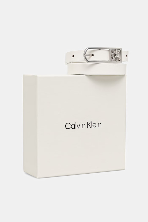 Doplnky Calvin Klein opasok dámsky kožený LV04F7057G biela