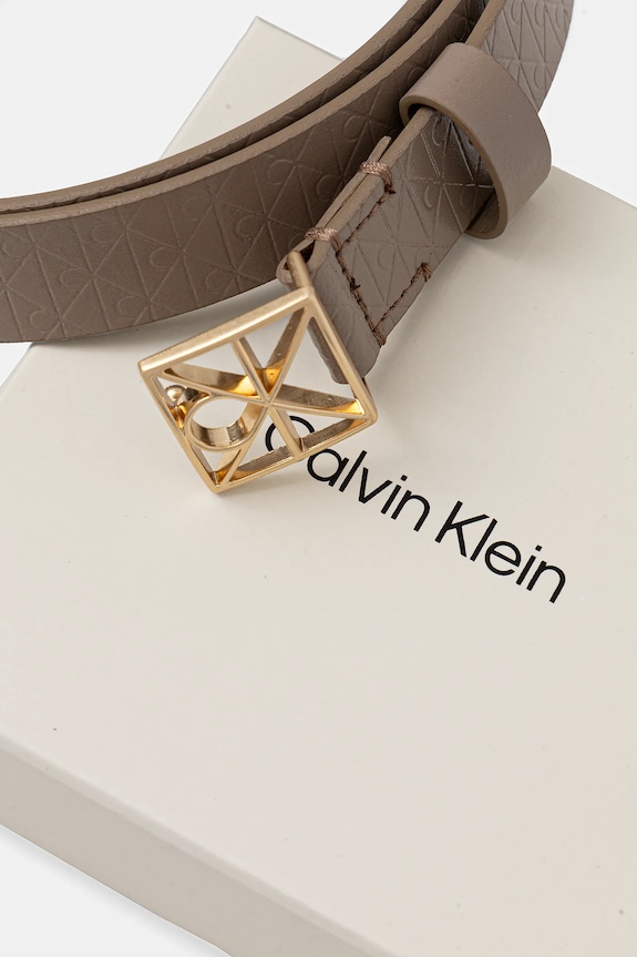 Doplnky Calvin Klein opasok dámsky kožený LV04F7063G béžová