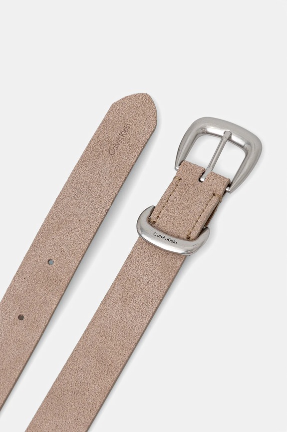 Calvin Klein curea de damă din piele întoarsă LV04F7065G bej SS26