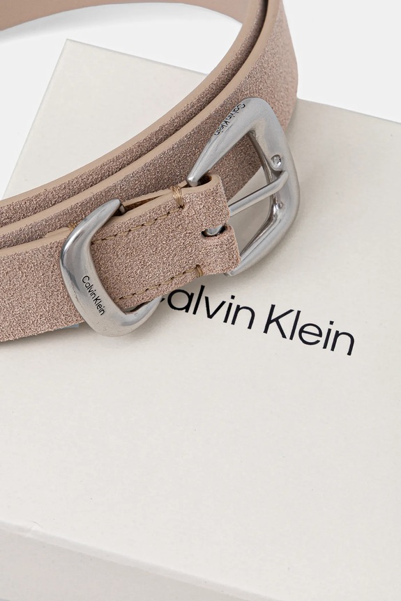 Accesorii Calvin Klein curea de damă din piele întoarsă LV04F7065G bej