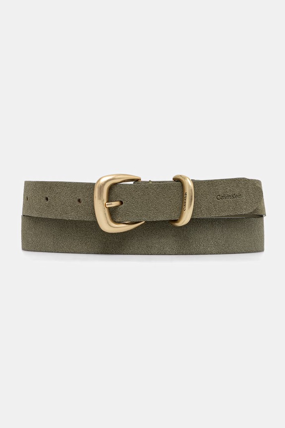 Calvin Klein pasek damski zamszowy zielony LV04F7065G