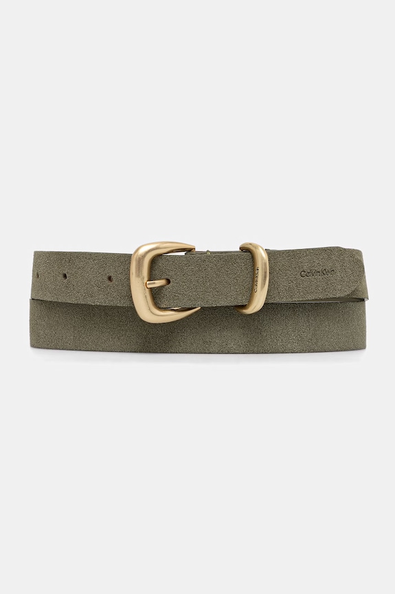 Calvin Klein pasek damski zamszowy zielony LV04F7065G