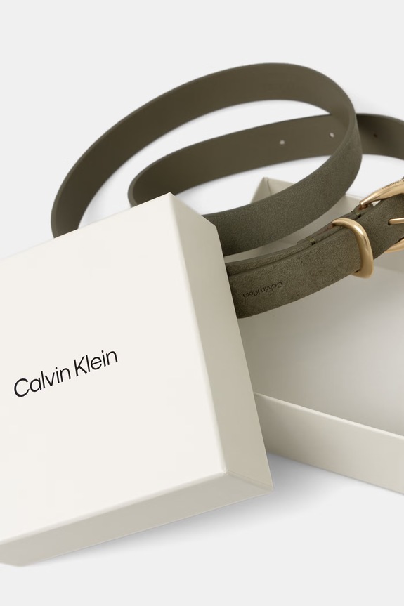 Akcesoria Calvin Klein pasek damski zamszowy LV04F7065G zielony