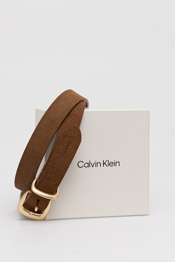 Doplnky Calvin Klein opasok dámsky semišový LV04F7065G hnedá