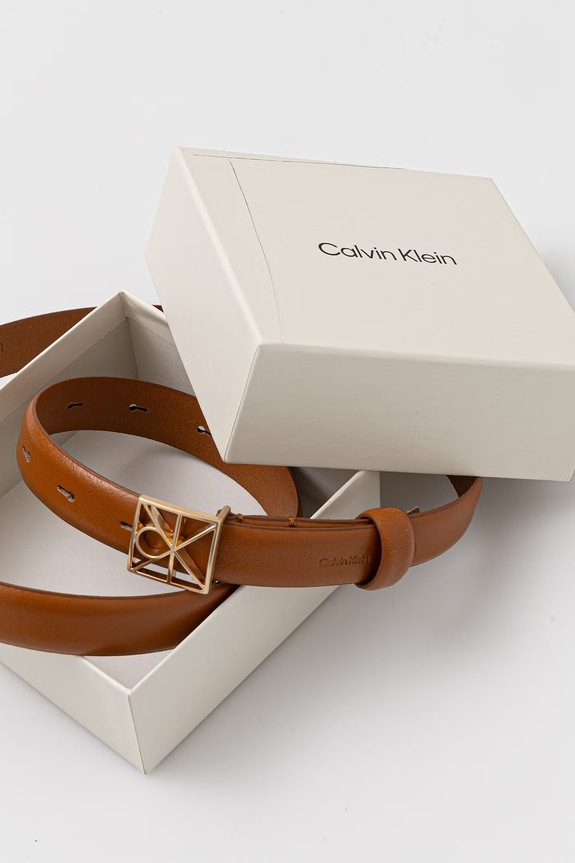 Doplnky Calvin Klein opasok dámsky LV04F7072G hnedá