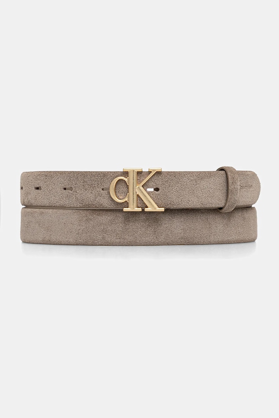 Calvin Klein pasek zamszowy Gift Box beżowy LV04F7079G