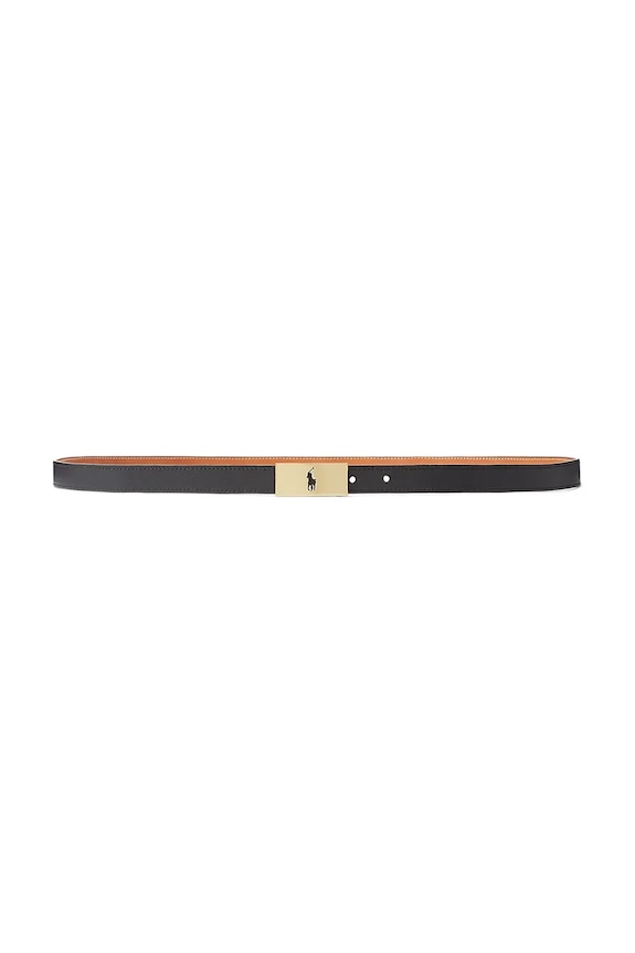 Polo Ralph Lauren cintura in pelle bilaterale nero 429895825