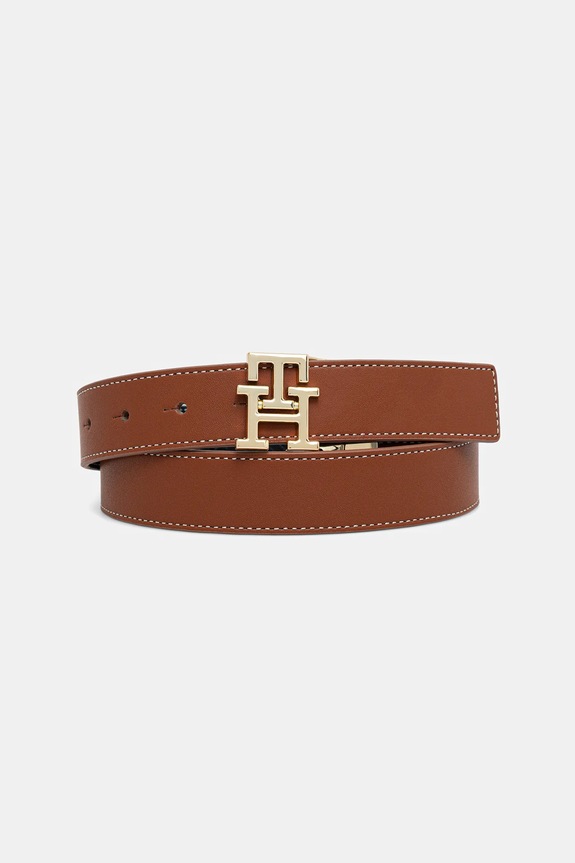 Tommy Hilfiger pasek skórzany dwustronny brązowy AW0AW18256