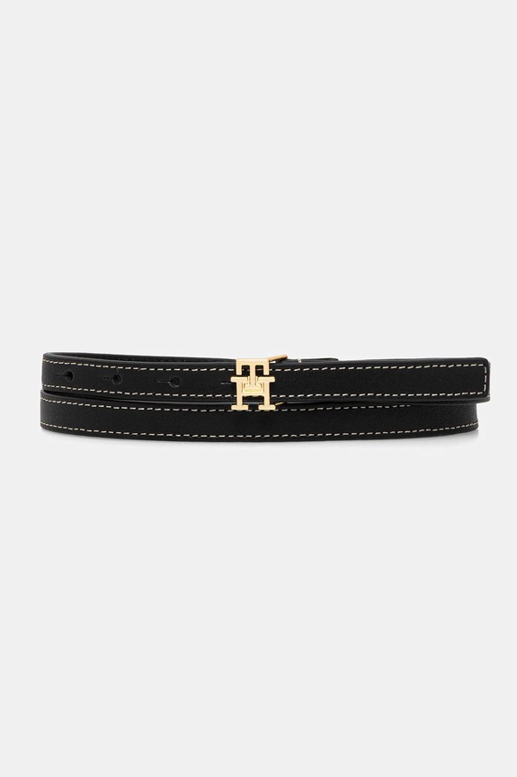 Kožený opasok Tommy Hilfiger čierna AW0AW18275