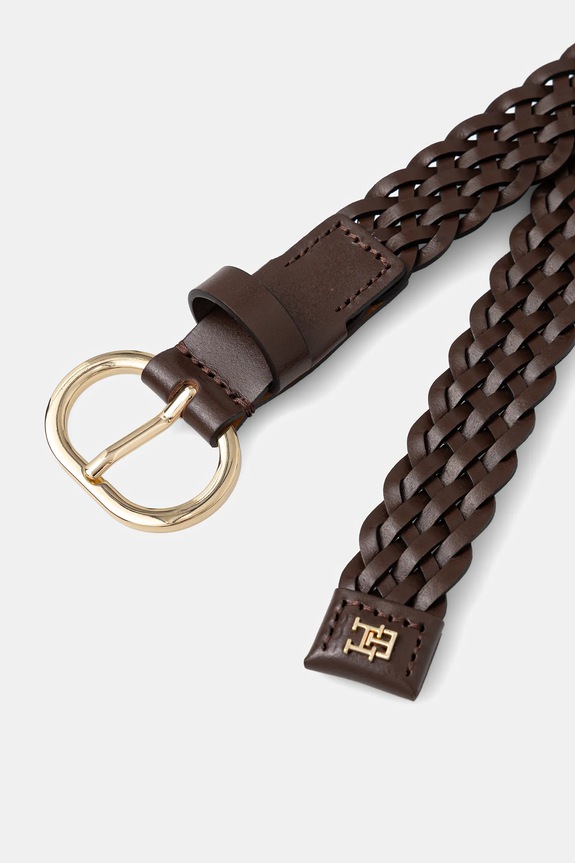 Kožený opasok Tommy Hilfiger AW0AW18111 hnedá SS26