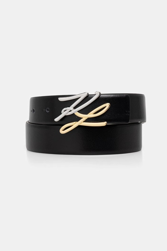 Karl Lagerfeld ремень для женщин кожаный K/AUTOGRAPH чёрный B1W33044