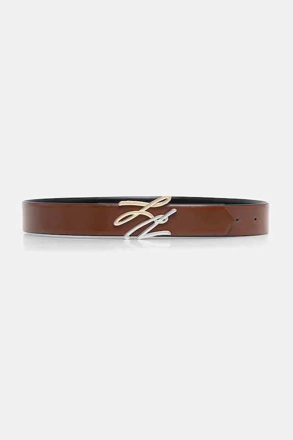 Karl Lagerfeld pasek skórzany dwustronny K/AUTOGRAPH B1W33044 czarny SS26