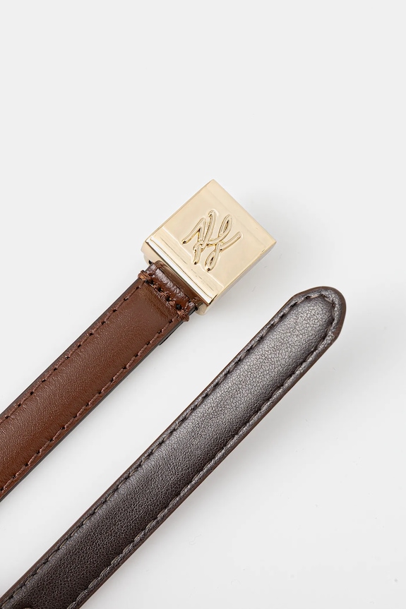 Karl Lagerfeld pasek skórzany K/AUTOGRAPH B1W33099 brązowy SS26