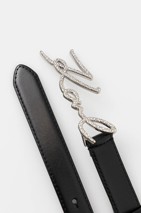 Karl Lagerfeld curea de piele K/SIGNATURE B1W33101 negru SS26