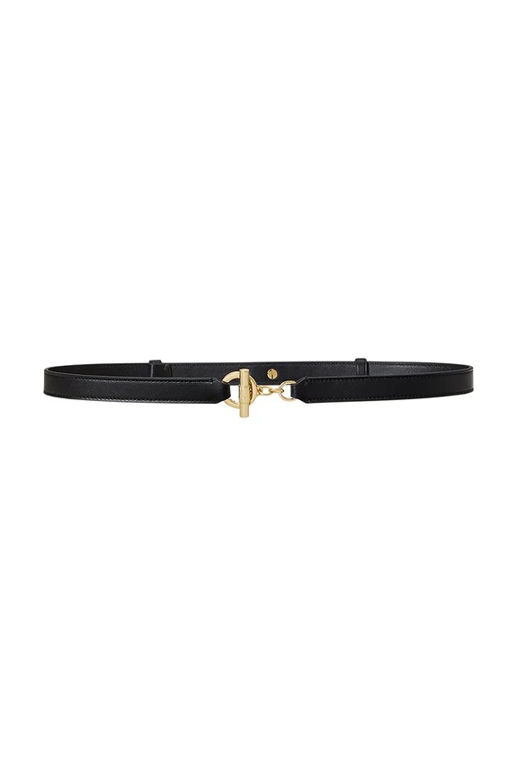 Kožený pásek Lauren Ralph Lauren černá 412P04406