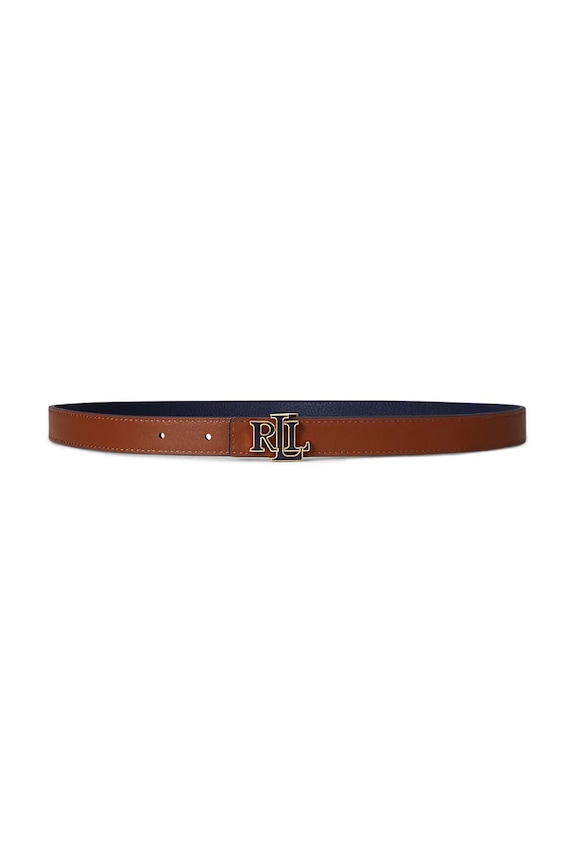 Obojstranný kožený opasok Lauren Ralph Lauren 412P04418 tmavomodrá SS26