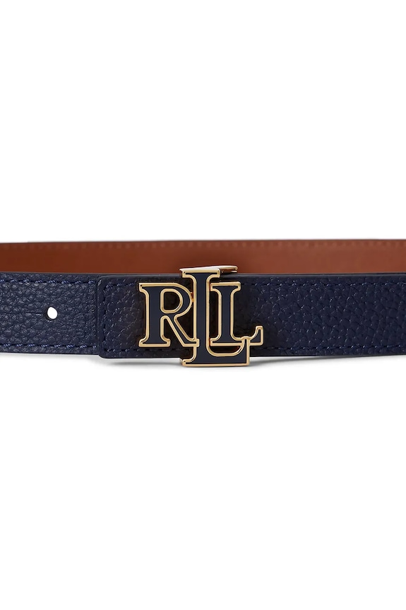 Doplnky Obojstranný kožený opasok Lauren Ralph Lauren 412P04418 tmavomodrá