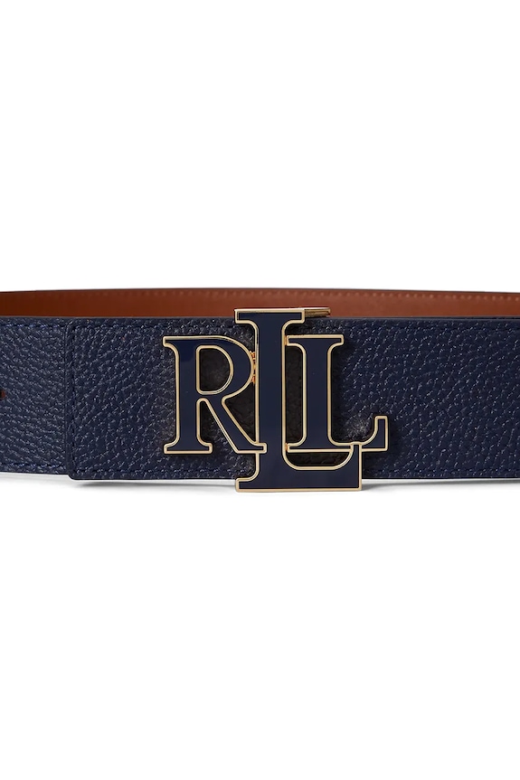 Doplnky Obojstranný kožený opasok Lauren Ralph Lauren 412P04416 tmavomodrá