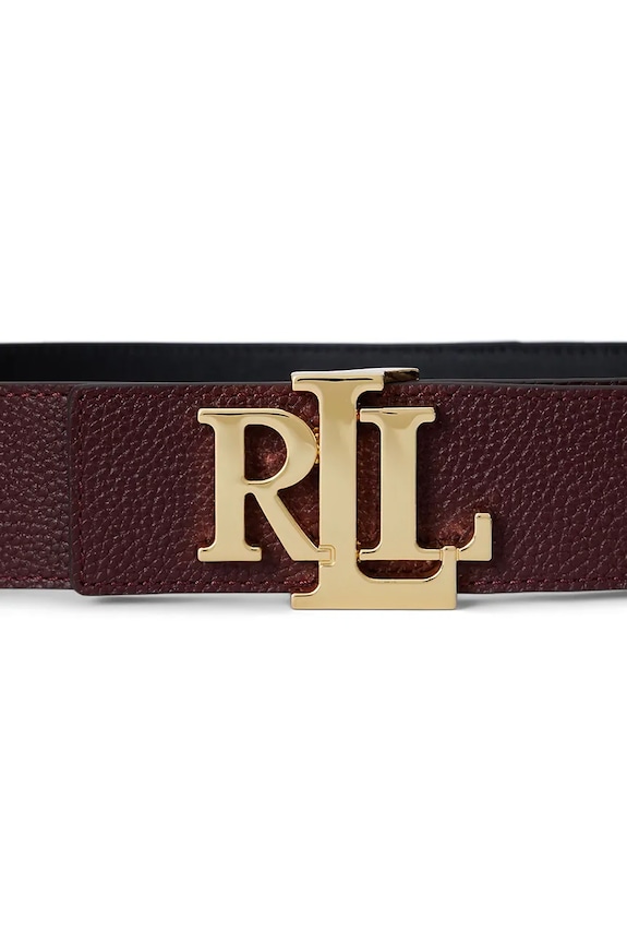 Doplnky Obojstranný kožený opasok Lauren Ralph Lauren 412P06813 burgundské