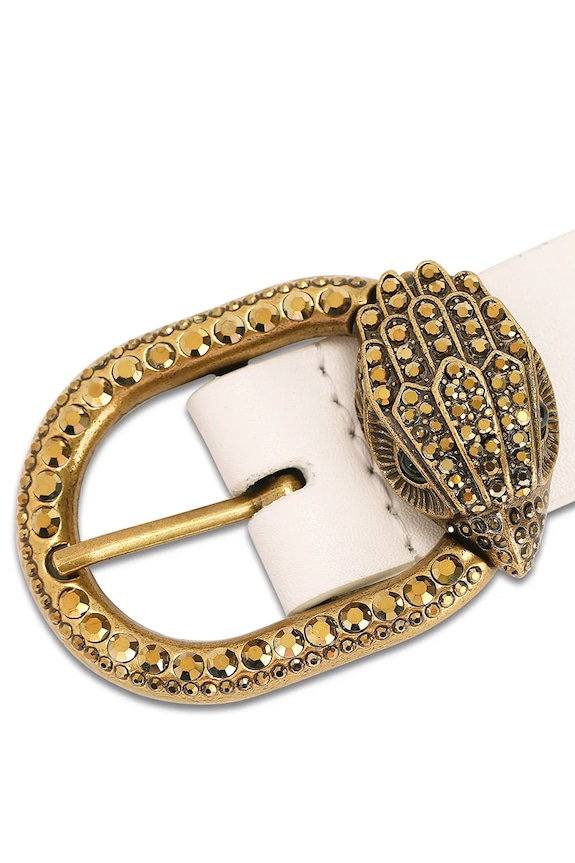 Akcesoria Kurt Geiger London pasek skórzany Mayfair 5257841109 beżowy