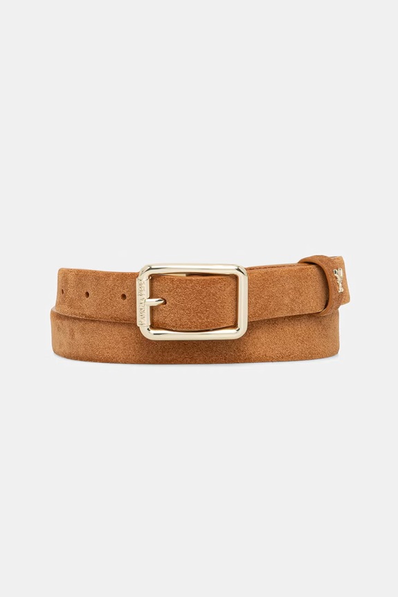 Patrizia Pepe pasek zamszowy skóra zamszowa brązowy 8W6408.L152